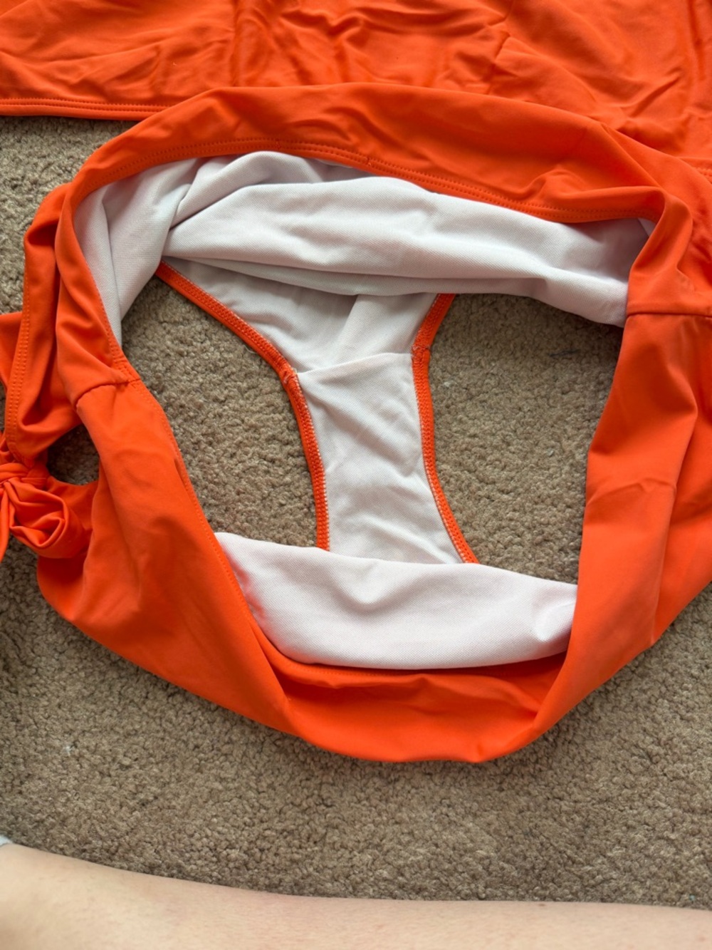 Chic Soul Bright Orange Ruffle Tie-Side Bikini Set - Picture 3 of 4